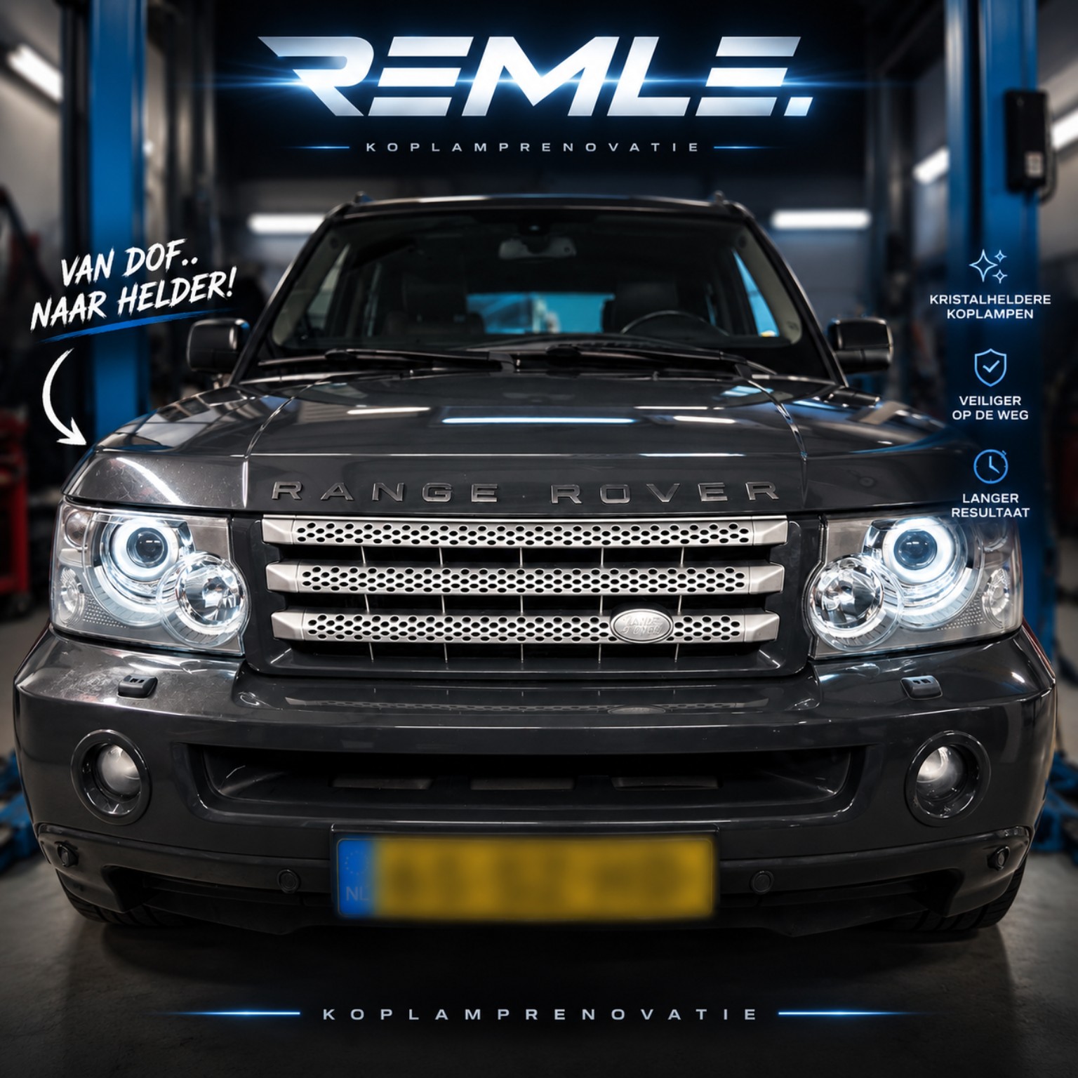 Range Rover na koplamprenovatie door Remle